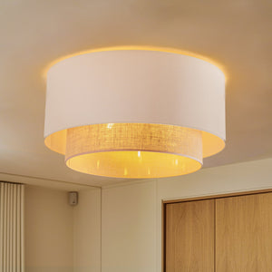 B-Ware Duolla Deckenlampe Boho Deckenlampe Deko-Deckenlicht E27 Ø 60 cm ecru Jute