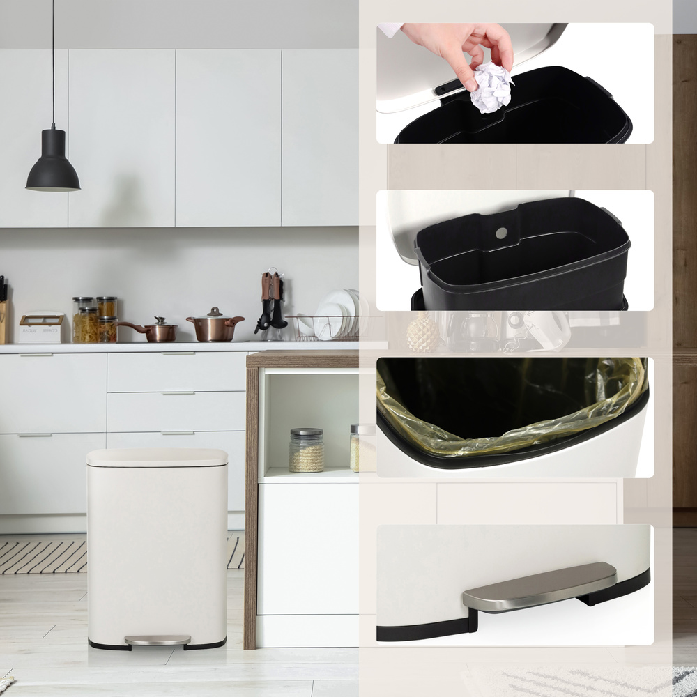 B-Ware Hjh Office Abfallsammler Mülleimer Clean Xv Treteimer Abfalleimer 50 Stahl Be876