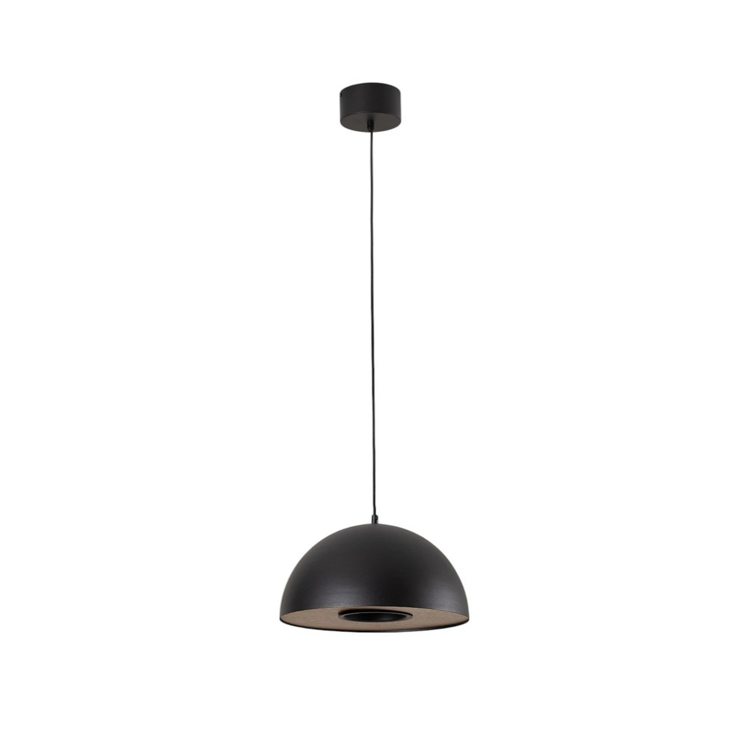 B-Ware Pendelleuchte Drew in Schwarz mit Holzdekor Deckenlampe Deckenleuchte Lampe Spot