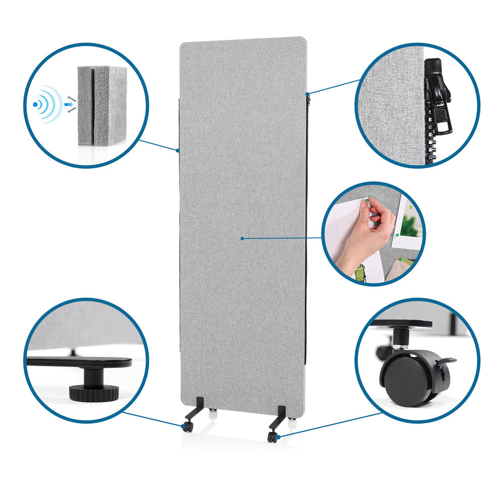 hjh OFFICE Trennwand Panel Sichtschutz Akustikwand PET Polyester - 4251084679927