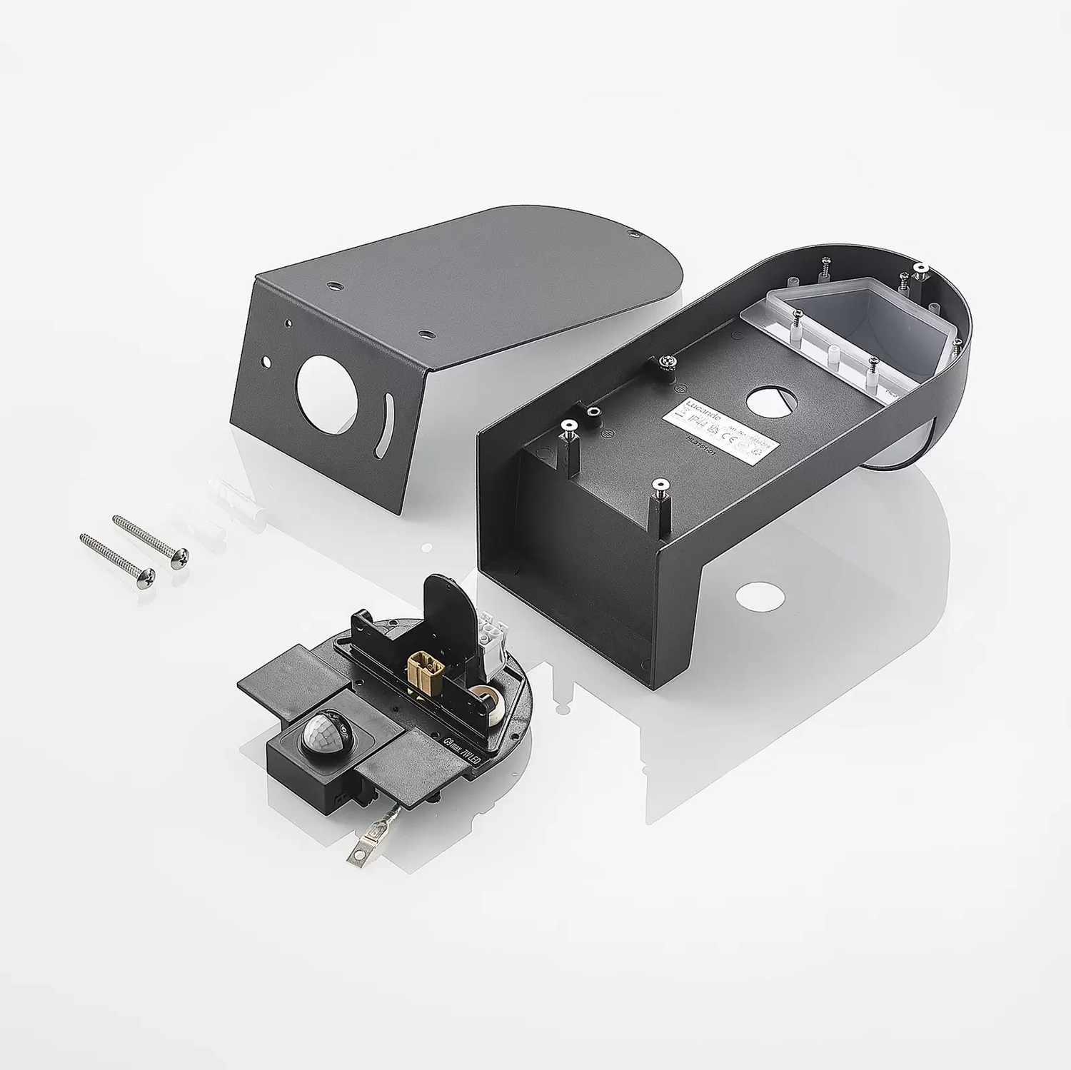 B-Ware Lucande Sockelleuchte Wegeleuchte Jasmia Sensor Dunkelgrau Aluminium