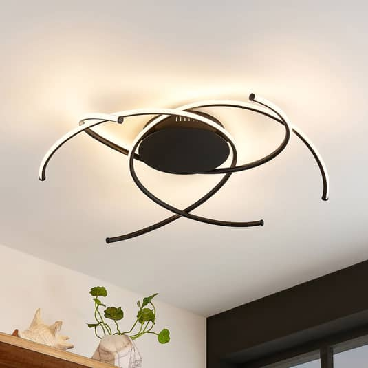 B-Ware Lindby Yareli Led Deckenlampe Deckenlampe Lampe Leuchte Licht Design Sandschwarz