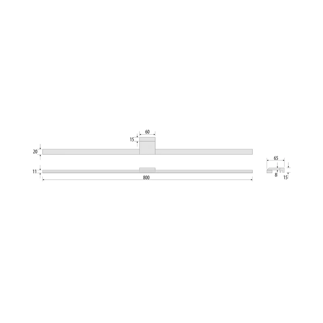 Mcj Led Spiegelleuchte Triga Ip44 Schwarz 80 Cm 3.000 K Spiegelleuchte Lampe Spot B-Ware