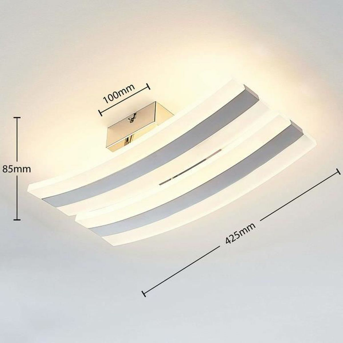 Lampenwelt Led Deckenlampe Deckenlampe Lampe Leuchte Duarte Acryl Dimmbar 2 Fl B-Ware - 4251096550160