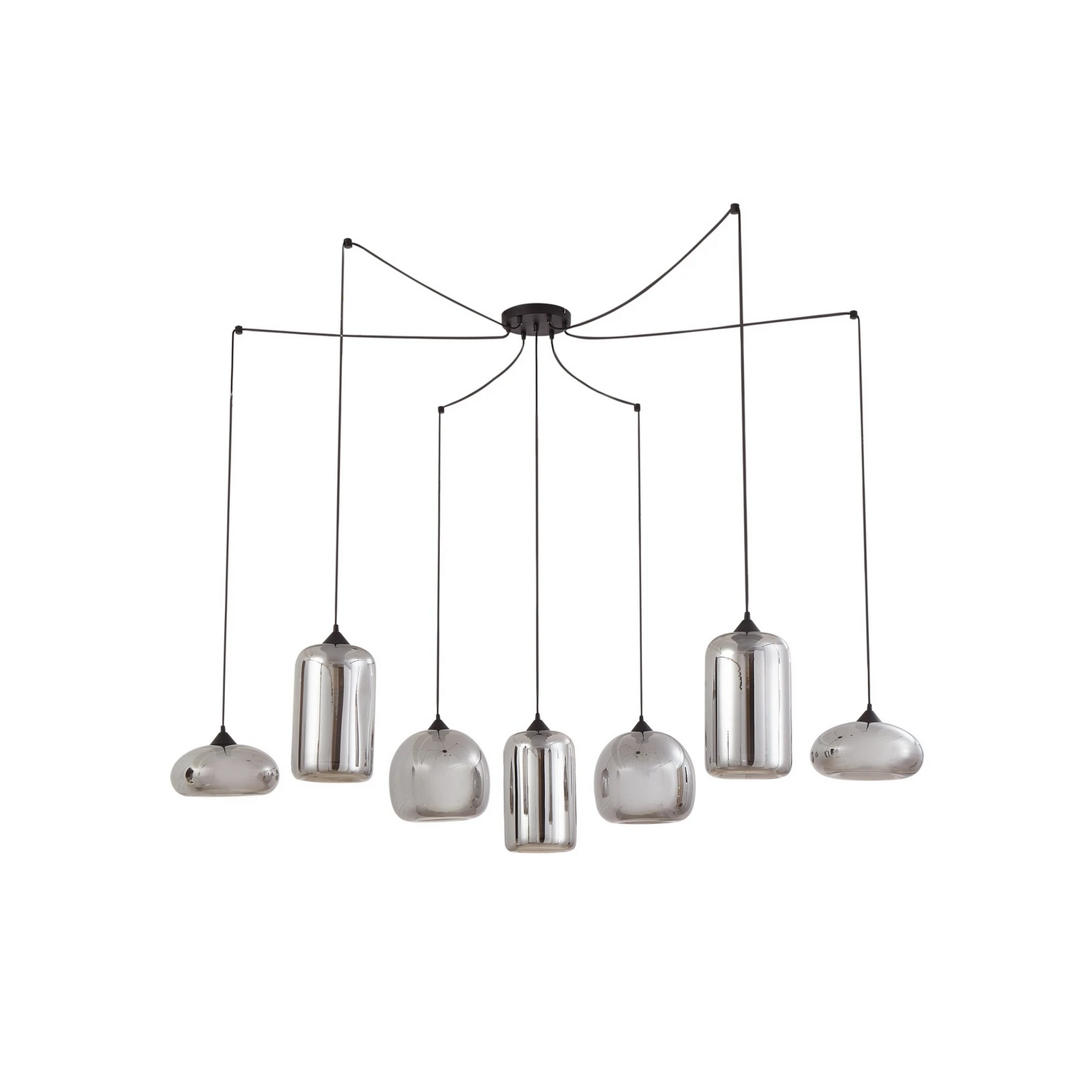 B-Ware Lindby Hängeleuchte Marla Hängelampe Deckenlampe 7-flammig Glas rauchgrau 128cm