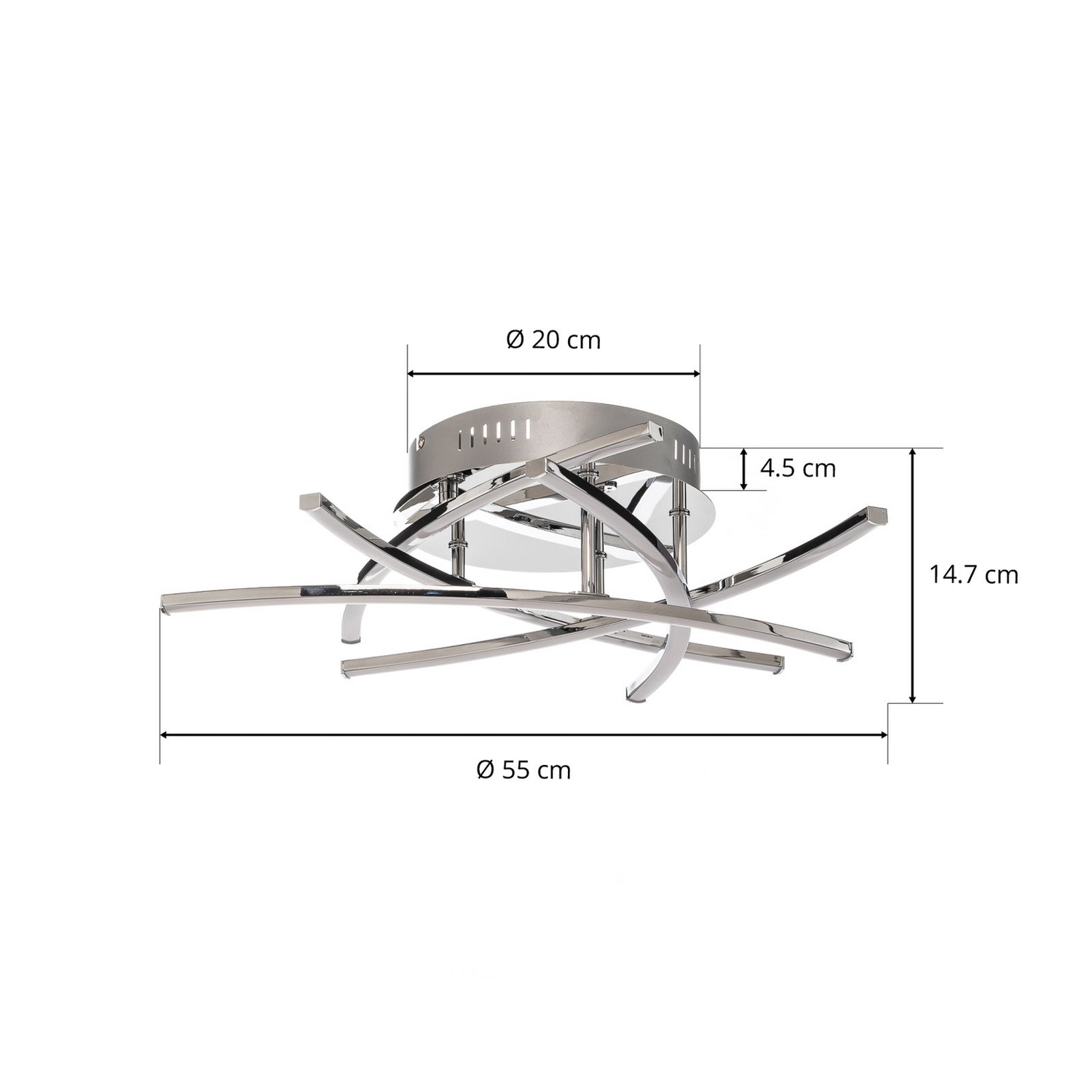 B-Ware Lindby Flakira Led Deckenlampe 5 Fl. Chrom Deckenleuchte Lampe Leuchte Spot