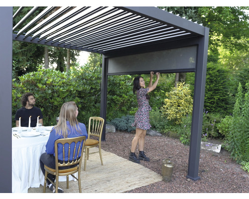 B-Ware Pergola Lamellendach Pavillon Sonnenschutzpavillon 3 X 3 M Sonnenrollo Anthrazit