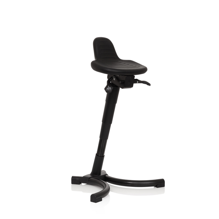 hjh OFFICE Stehhilfe Arbeitsstuhl TOP WORK 34 PU schwarz Schaum Metallgestell