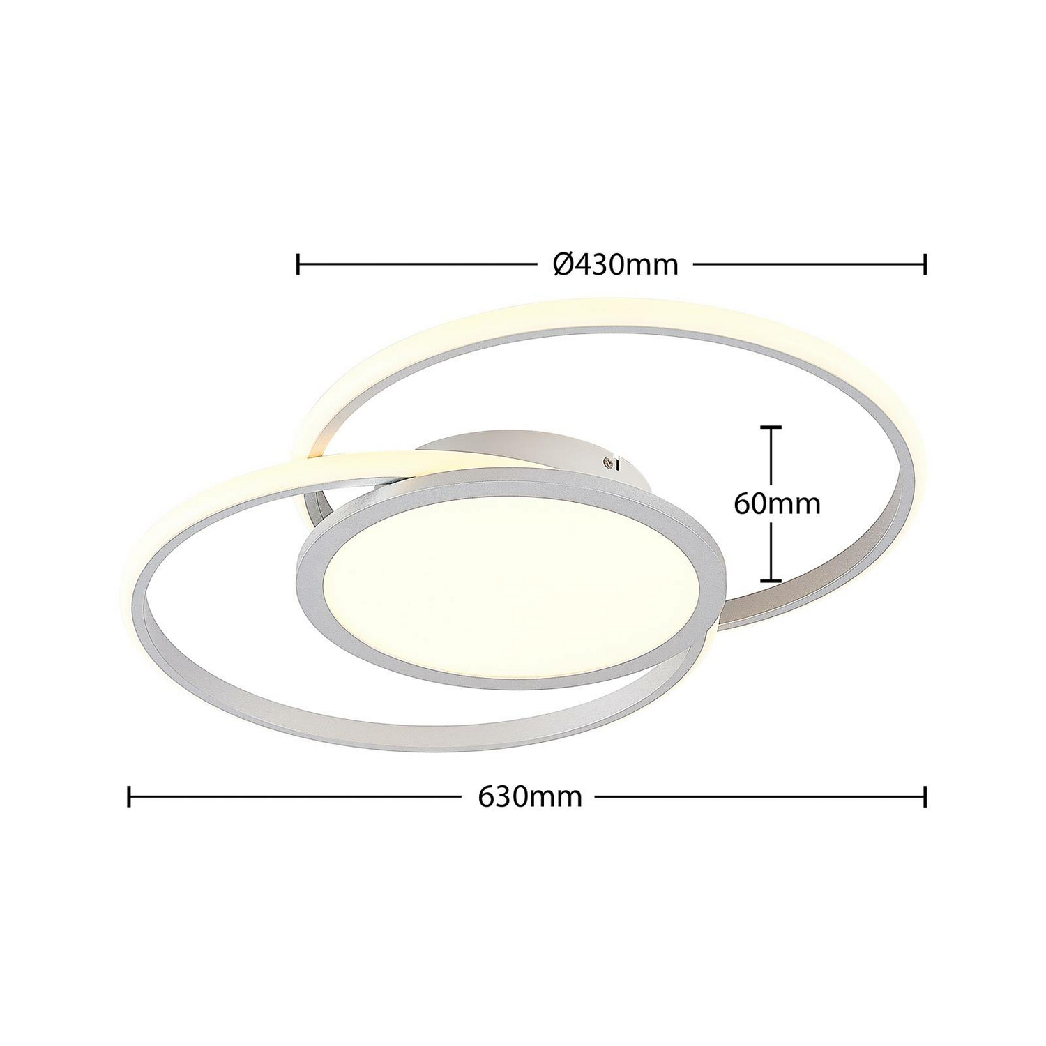 B-Ware Lucande Deckenlampe Deckenleuchte Led Lampe Silber Aluminium Wohnbereich Dimm165