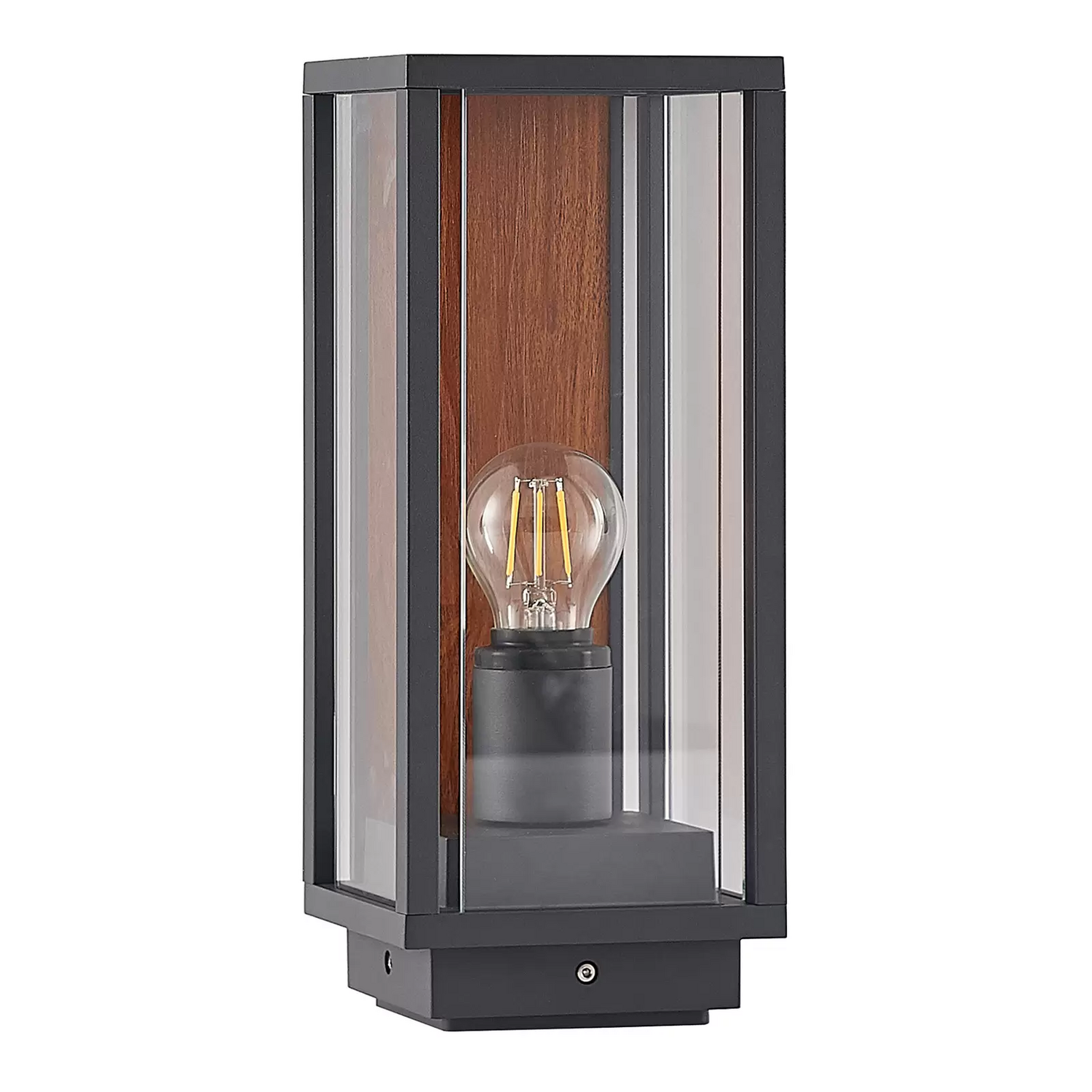 B-Ware Lucande Elwin Sockelleuchte Eckig Alu 35 Cm Wegeleuchte Outdoor Gartenlampe Led