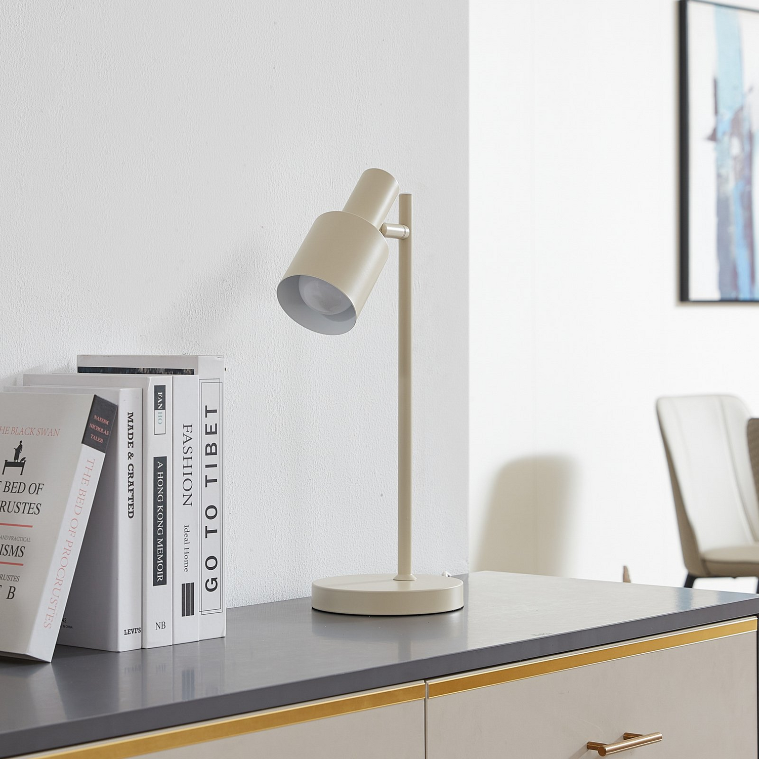 Lampe de table Lindby Ovelia de seconde qualité, fer beige, E27