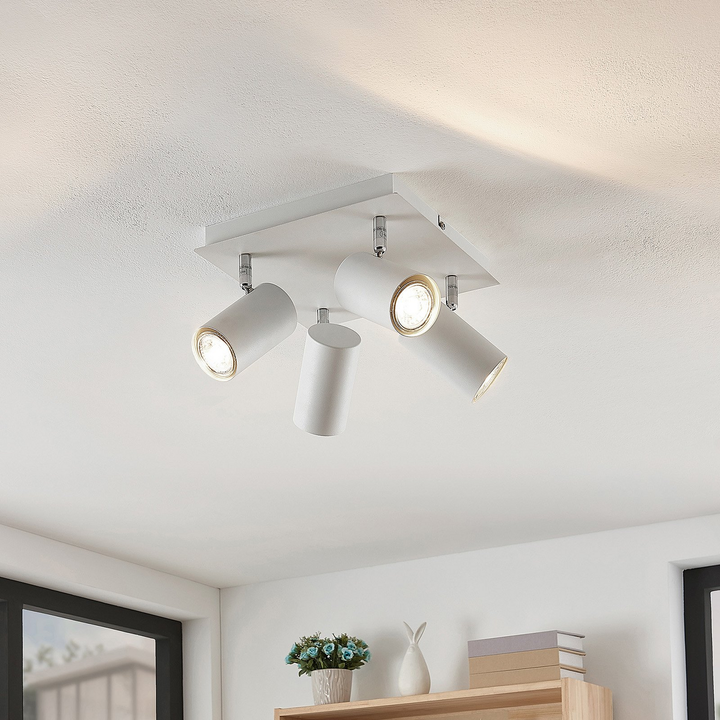 Lindby Joffrey Deckenlampe Wohnzimmerleuchte Deckenleuchte Dekolampe GU10 weiß