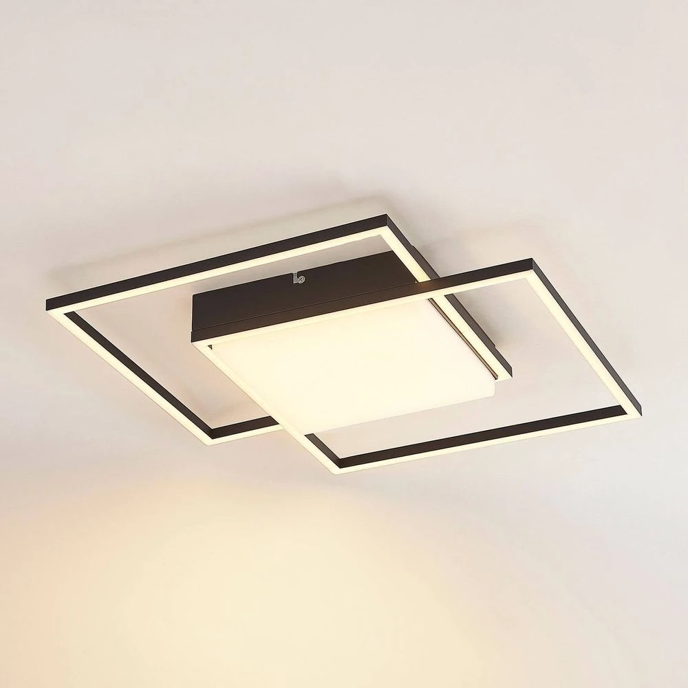 Lindby Zayd LED-Deckenleuchte Deckenlampe Deckenlicht Leuchte schwarz dimmbar