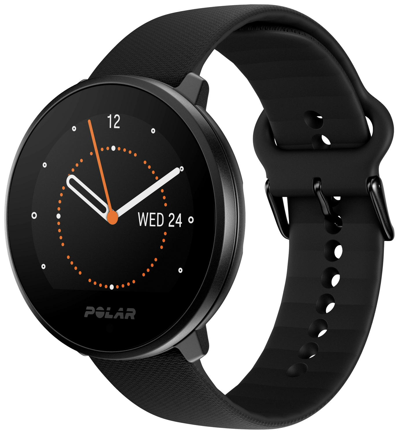 Montre connectée Polar Unite avec moniteur de fréquence cardiaque, 43 mm, noire, produit de seconde main.