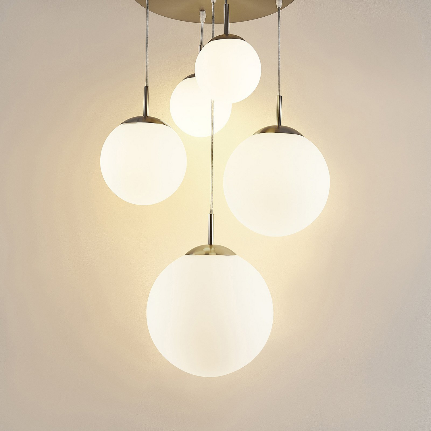 B-Ware Lindby Heleska Hängeleuchte Deckenlampe Lampe Leuchte E27 Glaskugeln Fünfflam782