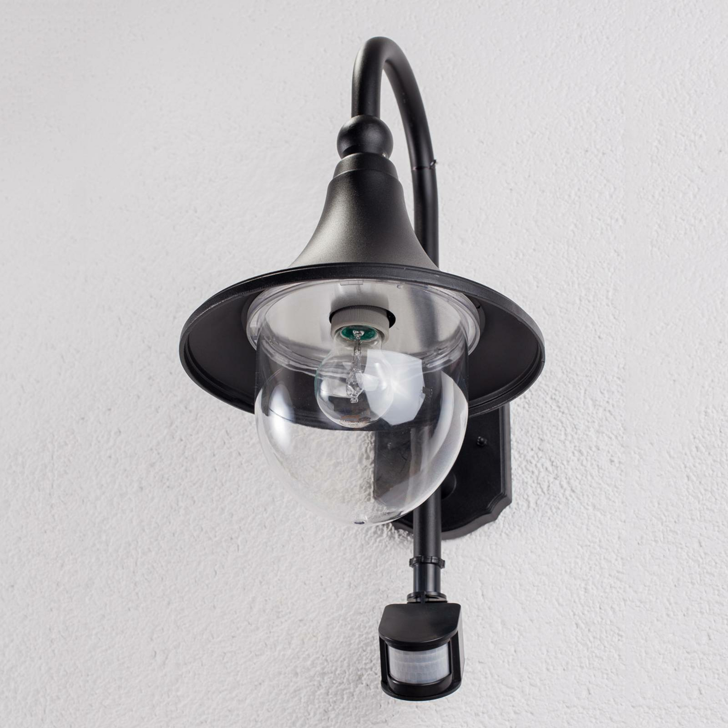 B-Ware Lindby Außenwandleuchte Daphne Wandleuchte Lampe Leuchte Bewegungssensor Schwarz