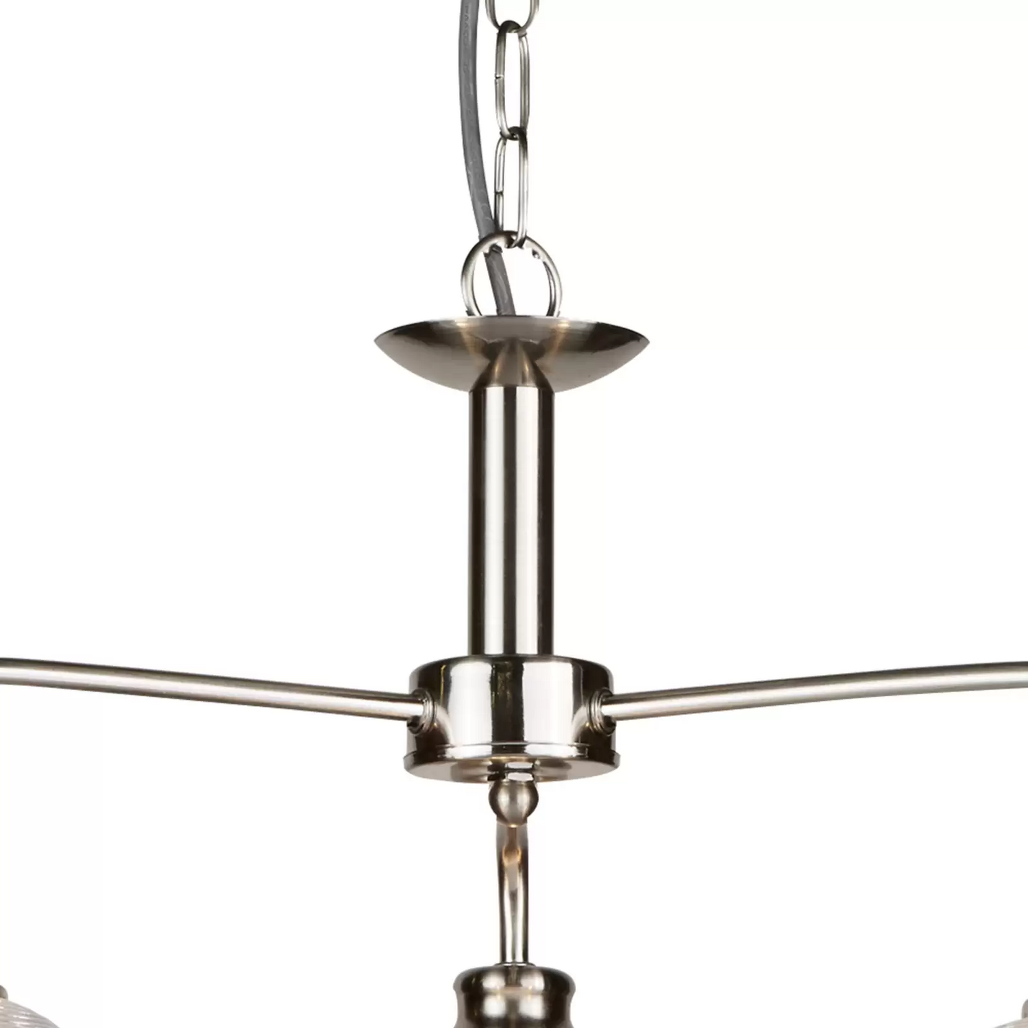Searchlight Pendelleuchte Bistro Ii Silber/Riffelglas Pendellampe Lampe Leuchte B-Ware - 5053423095134