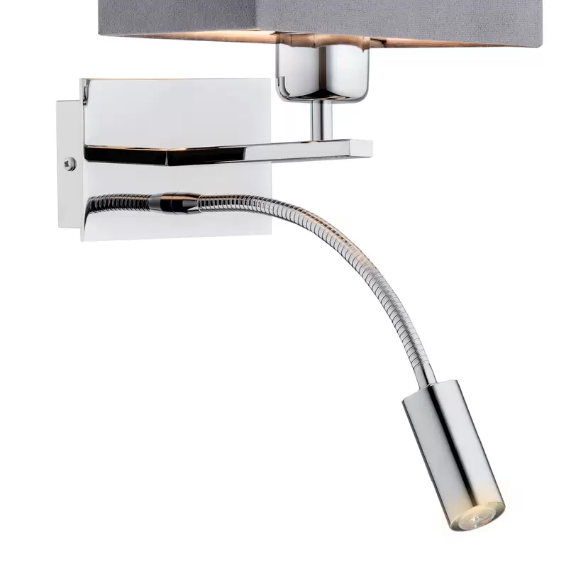 Euluna Wandlampe Harry Eckig Chrom Dunkelgrau Wandleuchte Lampe Leuchte E27 G9 B-Ware - 5902553230918