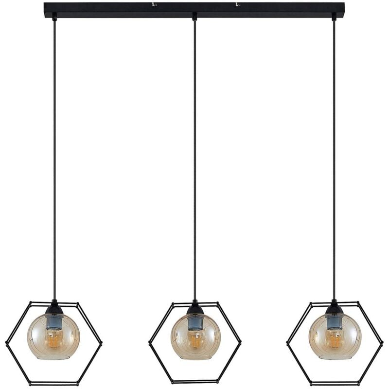 Lindby Dajanira Pendelleuchte dreiflammig amber Pendellampe Leuchte Lampe