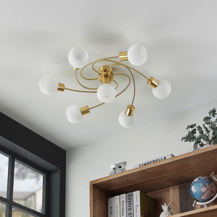Lindby Ciala Deckenlampe Deckenlampe Lampe Leuchte Decke 7 Flammig Messing E14 B-Ware