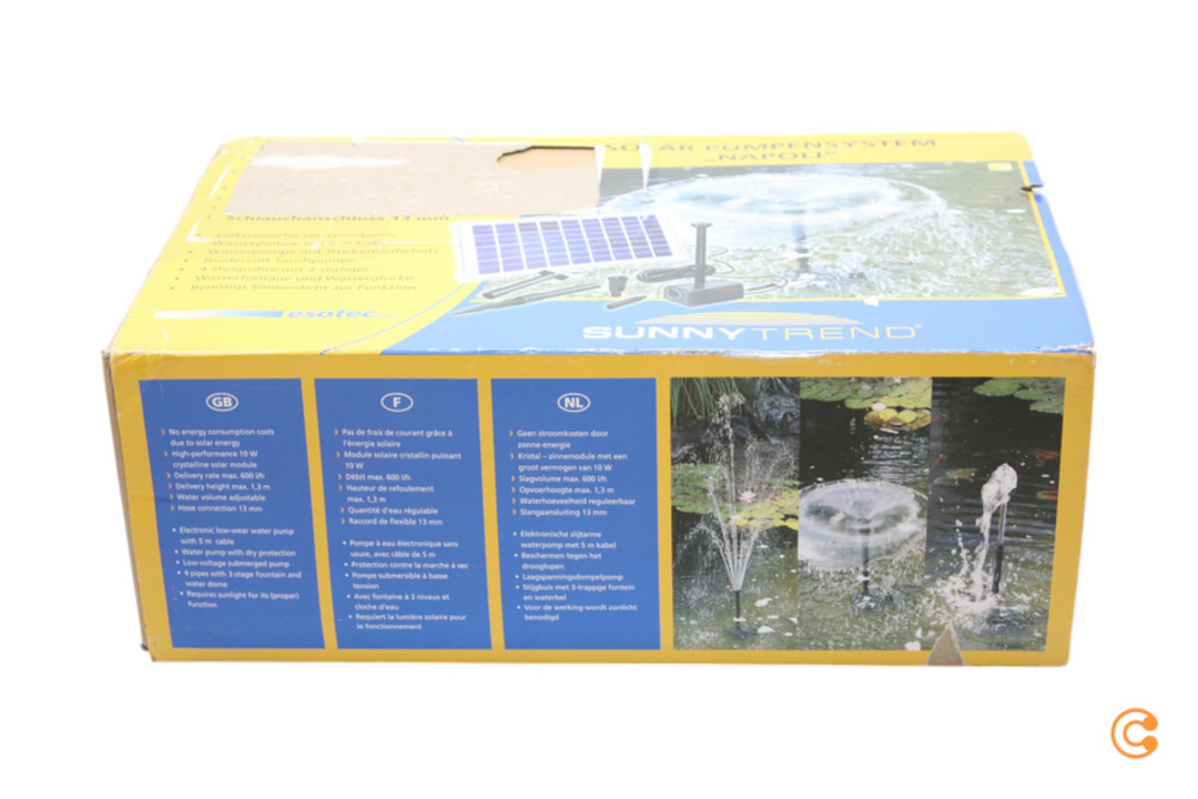 Esotec Napoli Solar Pumpenset Teichpumpe Gartenteich 600 L/H Förderhöhe 1,3m B-Ware
