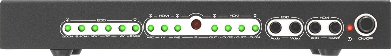 speaka-professional 4 Port HDMI-Splitter mit Fernbedienung Audio-Port 3840x2160