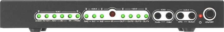 speaka-professional 4 Port HDMI-Splitter mit Fernbedienung Audio-Port 3840x2160