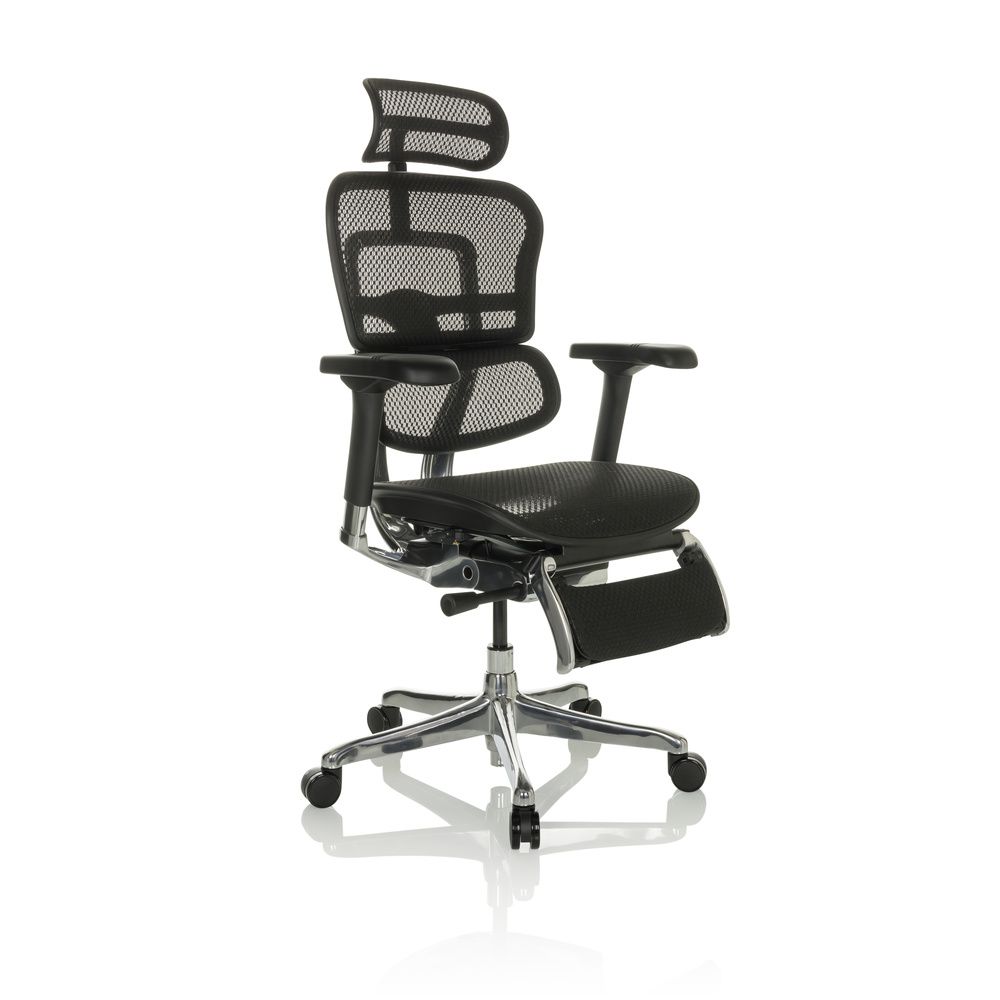 hjh OFFICE Bürostuhl Chefsessel ERGOHUMAN PLUS LEGPRO I schwarz mit Beinablage - 4064323035770