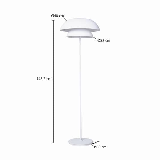 Lampadaire Lucande Kellina, lampe sur pied, luminaire blanc 