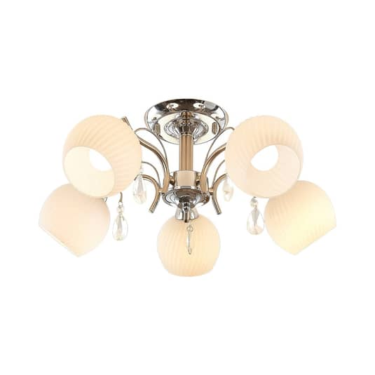 Lindby Feodora Deckenlampe Deckenleuchte Lampe Leuchte Kronleuchter Weiß Chrom B-Ware - 4251096571967
