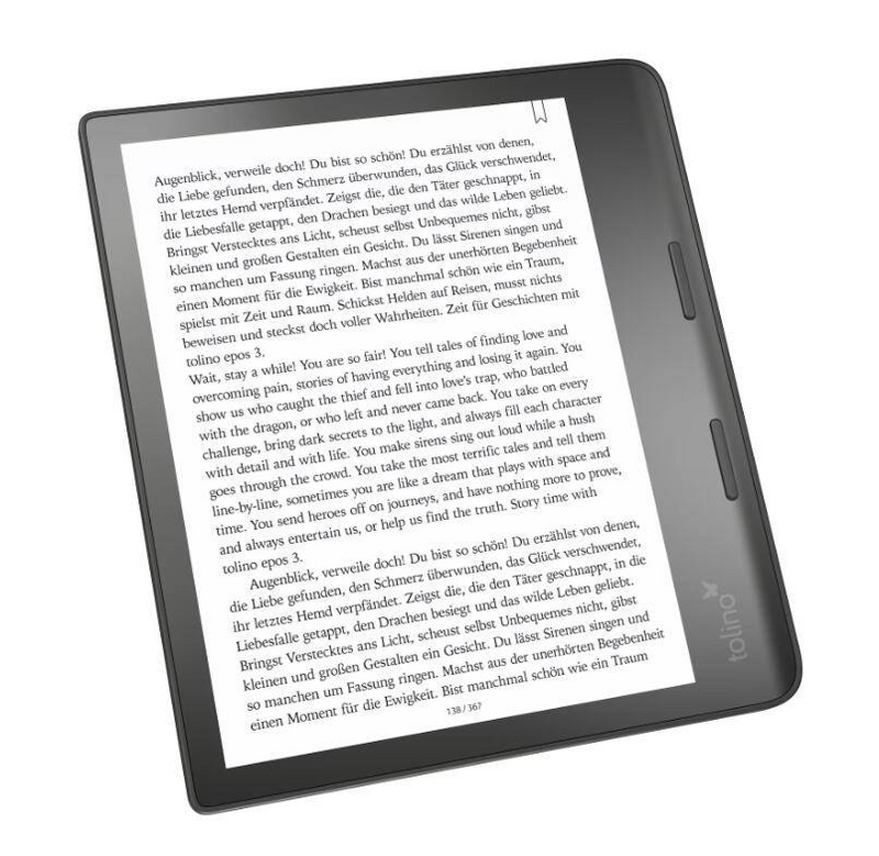 B-Ware Tolino Epos 3 E Book Reader E Reader E Books 20.3 Cm 8 Zoll Touchdisplay Schwarz
