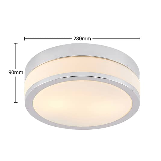 Lindby Flavi Deckenleuchte Deckenlampe Lampe Leuchte Ø 28 cm Badezimmer chrom
