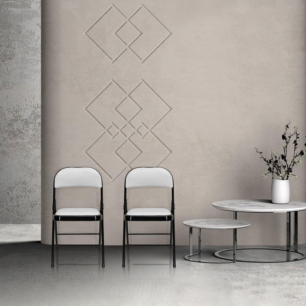 B-Ware Hjh Office Konferenzstuhl / Besucherstuhl / Klappstuhl Tudela Pu Weiß Stuhl S731