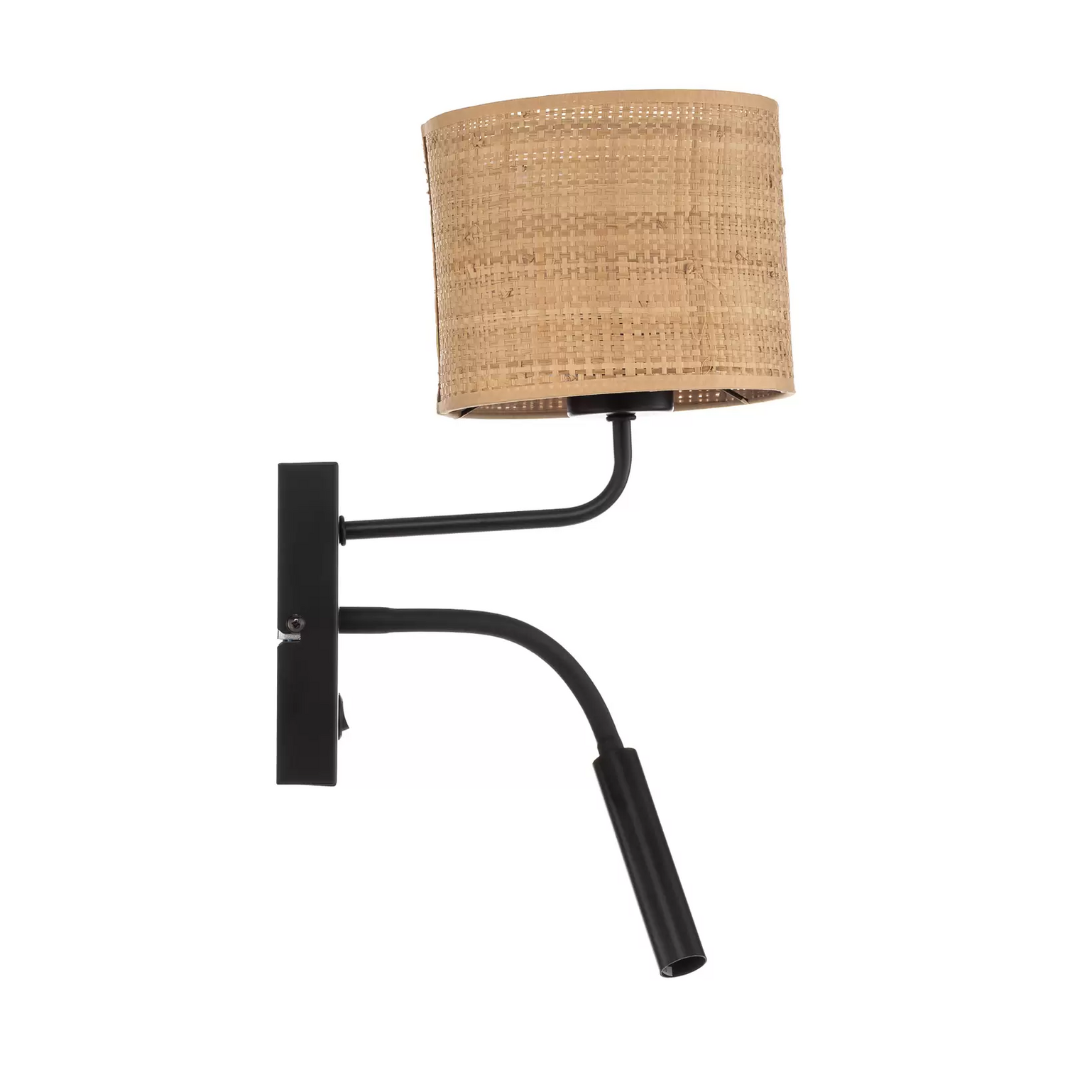 Luminex Wandleuchte Jovin 1 Flammig Mit Spot Wandlampe Lampe E27 Rattanschirm B-Ware - 5907565952742