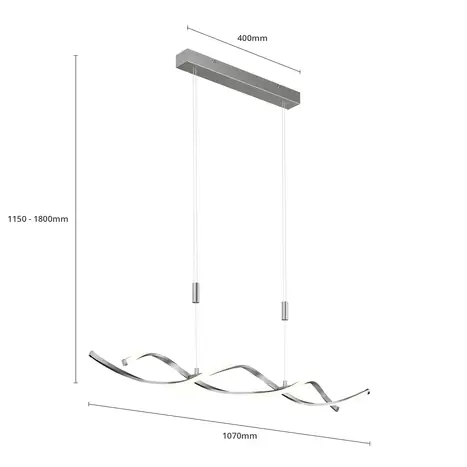 Suspension LED Lindby Auron, lampe suspendue 12W réglable en hauteur 