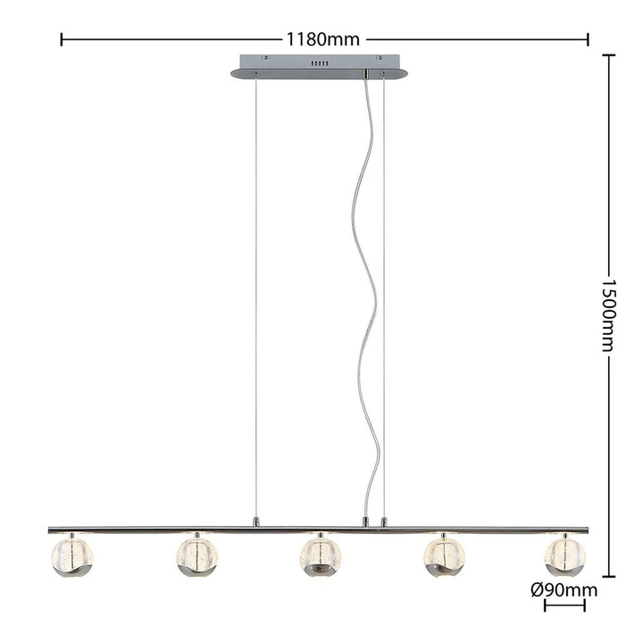 Lucande Kilio Led Hängeleuchte Hängeleuchte Hängelampe Leuchte 5 Flammig Chrom B-Ware - 4251911744002