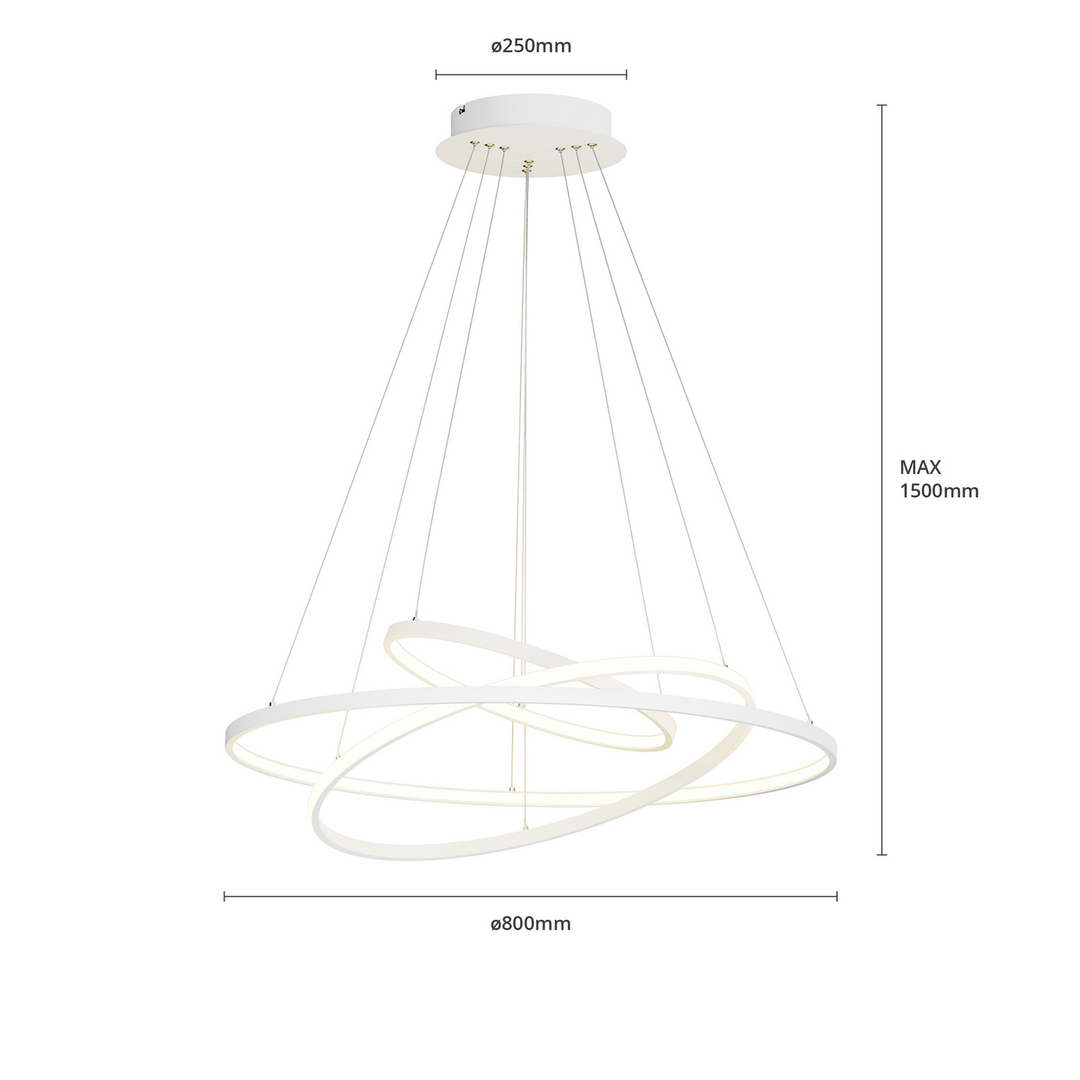 Lucande Led Pendelleuchte Ezana Deckenlampe Deckenlicht Hängeleuchte Led Weiß B-Ware