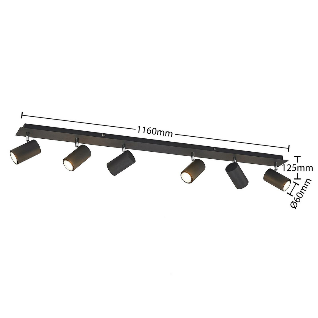 Lindby Joffrey LED-Deckenstrahler Deckenlampe Lampe Leuchte GU10 6-flmg. schwarz