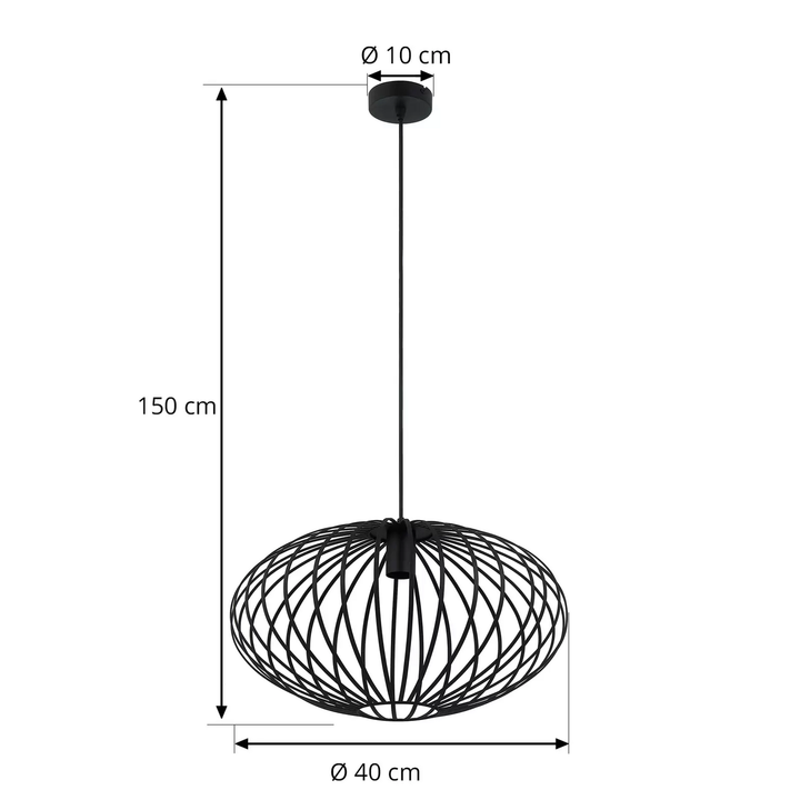 Lindby Maivi Hängeleuchte Deckenleuchte Pendelleuchter Lampe Käfig schwarz 50 cm