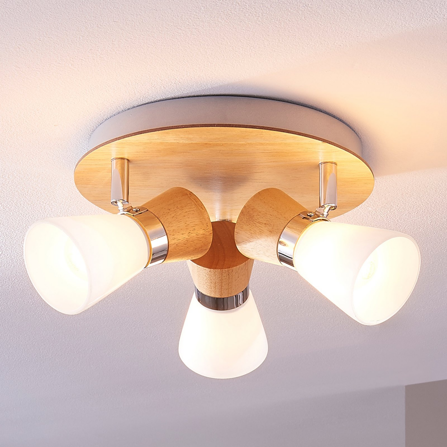 Plafonnier rond Lindby Vivica, lampe de plafond encastrée, suspension E14914 
