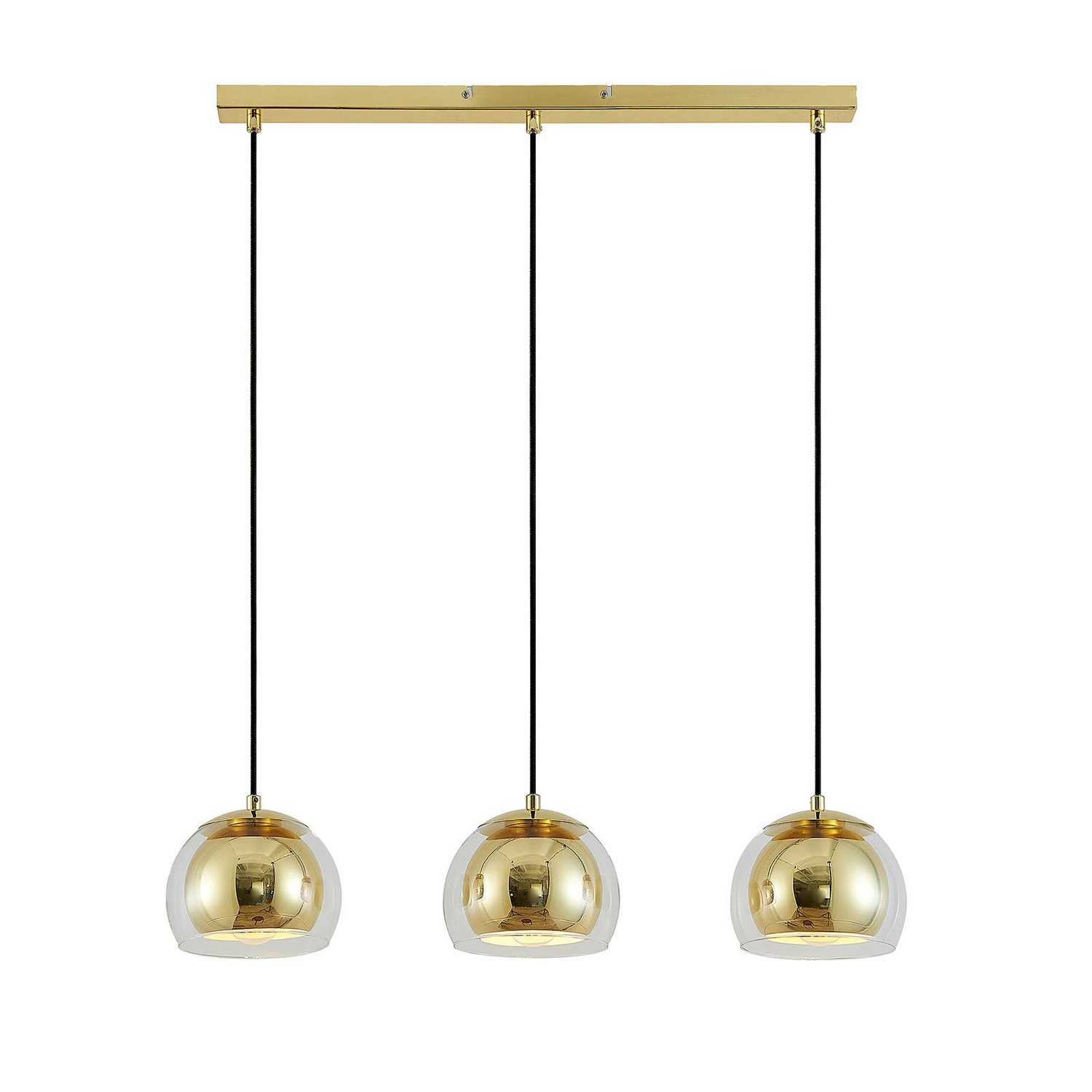Suspension Lindby Daymien, applique murale à trois ampoules en laiton