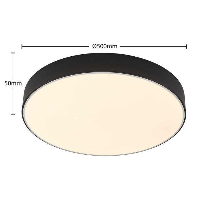 Lindby Simera LED-Deckenlampe Deckenlampe Lampe Leuchte 27 W Ø 50 cm schwarz