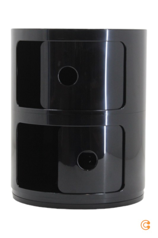 B-Ware Kartell Componibili 4966 Container Regal Containerregal Rundcontainer Schwarz - 8034105781702