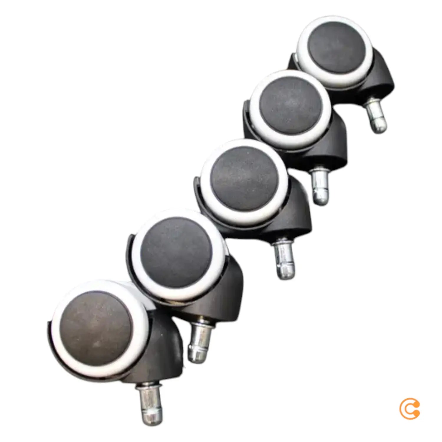 B-Ware 5er Set Hartbodenrollen 11x50 Mm, Gummibeschichtung, Bodenschutz Farbe Weiß - 1