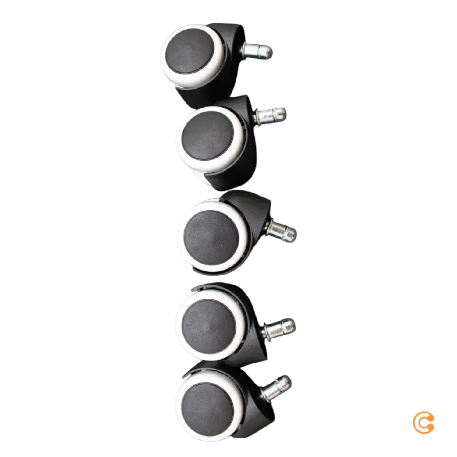 B-Ware 5er Set Hartbodenrollen 11x50 Mm, Gummibeschichtung, Bodenschutz Farbe Weiß - 1