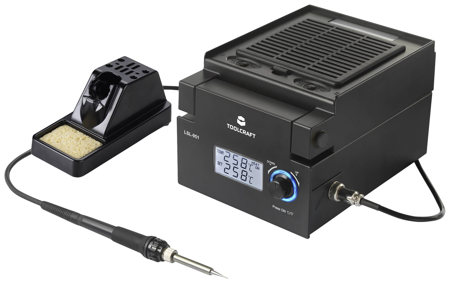 B-Ware Toolcraft Lötstation Entlötstation Lötkolben Löten Ablageständer Kolben Digital