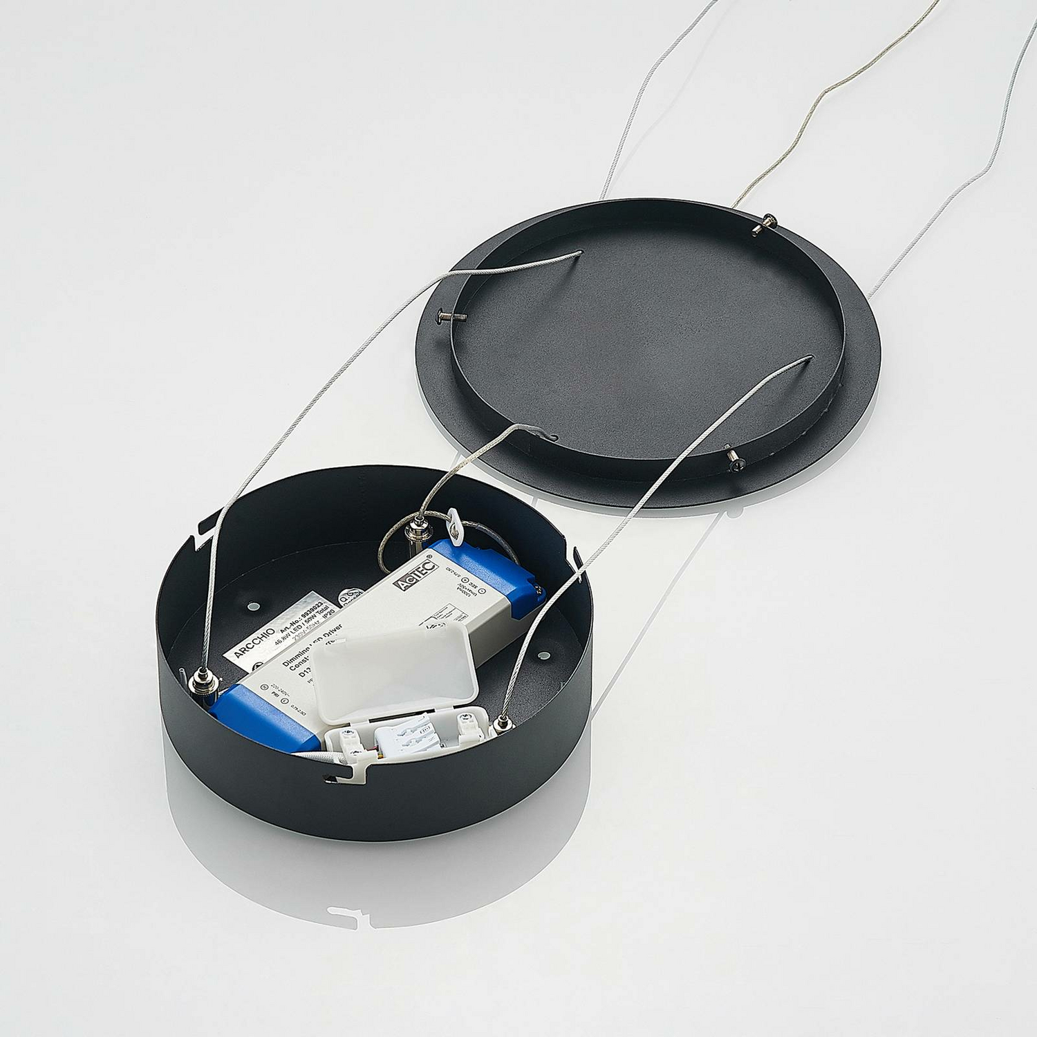 B-Ware Arcchio Albiona Led Hängeleuchte Hängeleuchte Lampe ø 80 Cm 46,8 W Schwarz Weiß