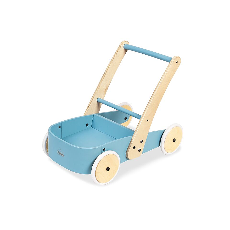Pinolino Lauflernwagen Lauflernhilfe Baby Fiete Holz Buche lackiert blau natur