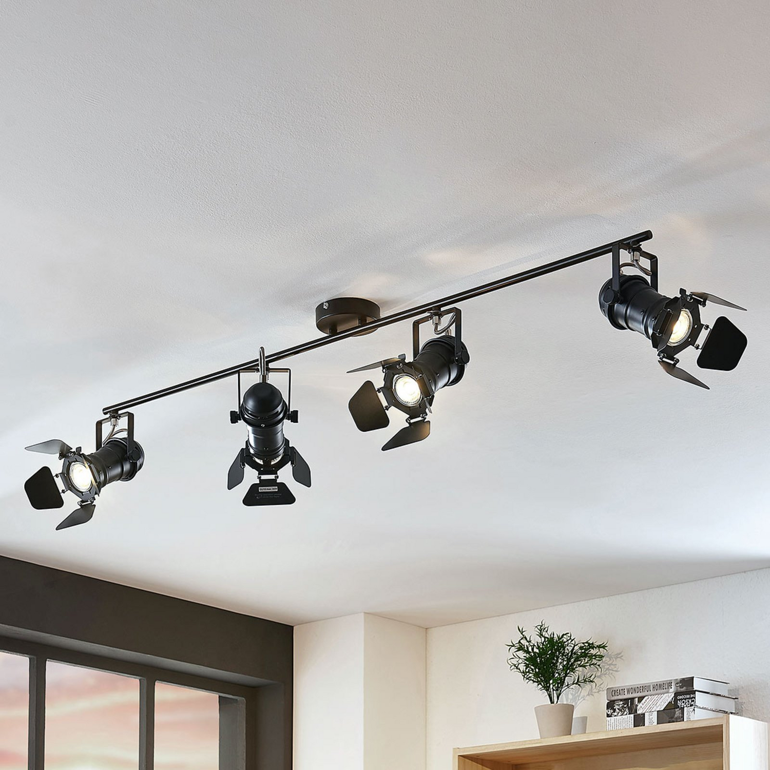 B-Ware Lindby Deckenstrahler Tilen Deckenlampe Hängeleuchte 4 Fl Scheinwerfer Look Gu10