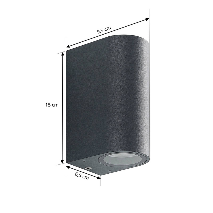 ELC European Lighting Circle Außenwandlampe Fijona Aluminium GU10 IP44 2 STÜCK